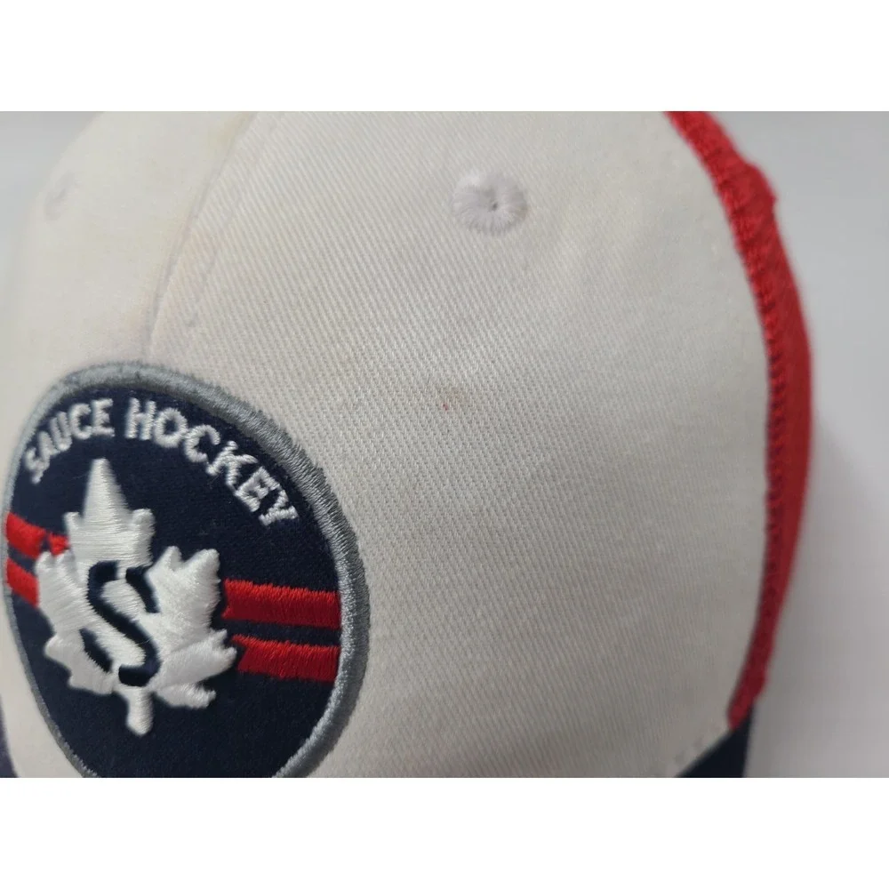 Sauce Hockey Mesh Trucker Snapback Hat Cap Maple Leaf Logo Casual Men Women‎ RWB
